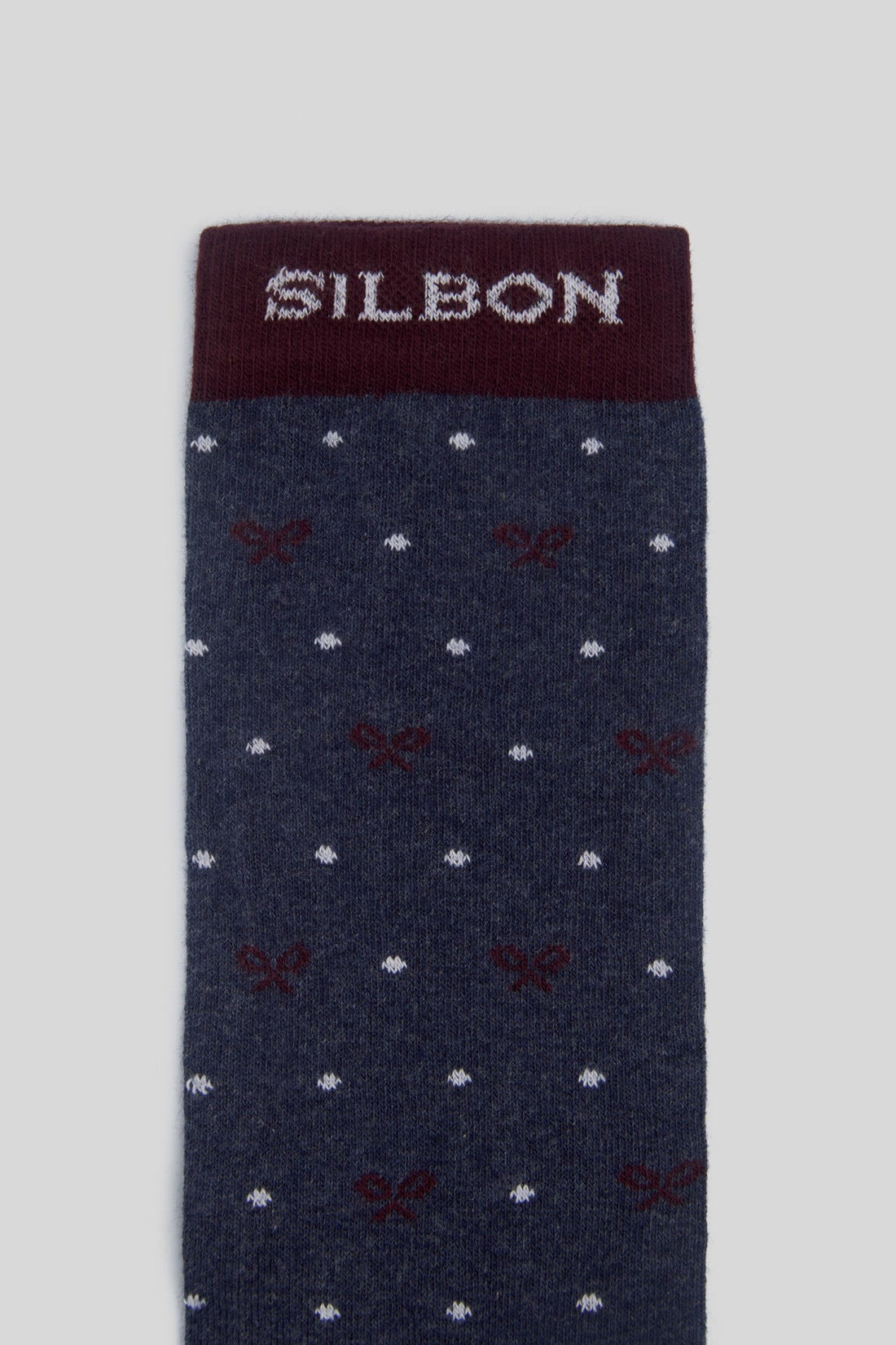 CALCETÍN SILBON MOTIVOS LUNARES - BURDEOS