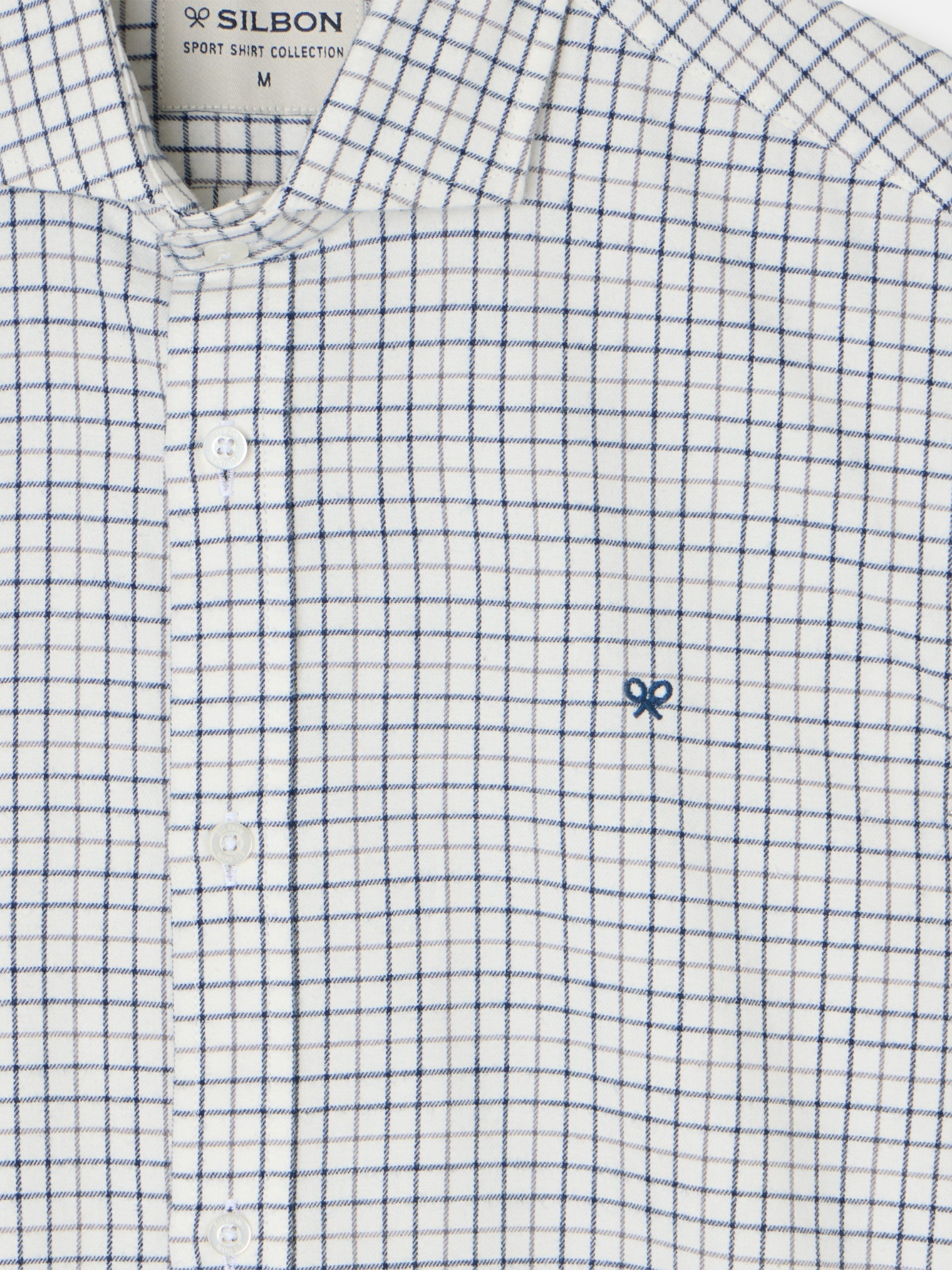 camisa silbon cuadro bicolor - MARINO