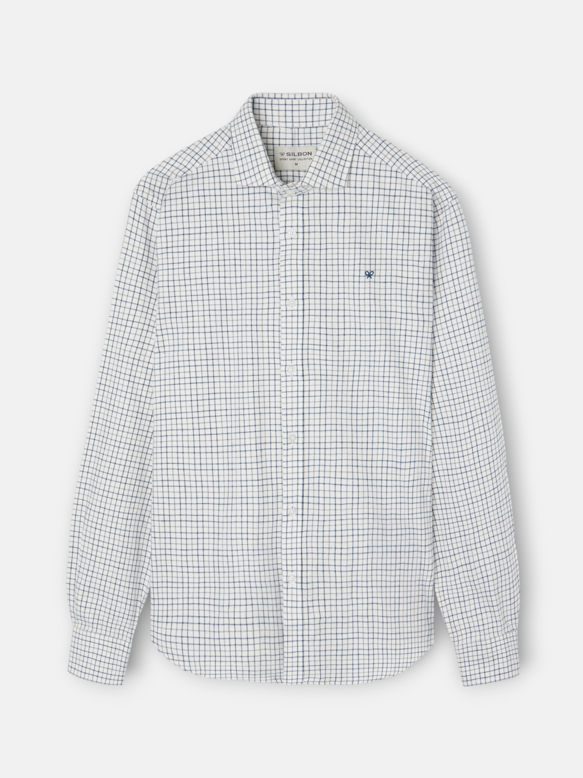 camisa silbon cuadro bicolor - MARINO