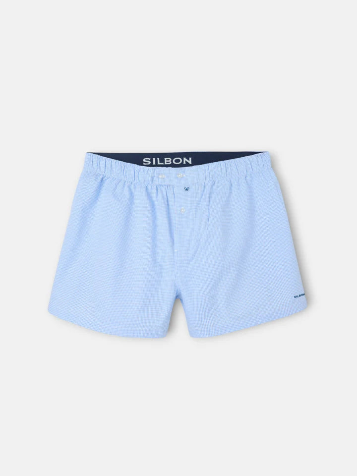 CALZONCILLO SILBON MINI CUADRO - CELESTE