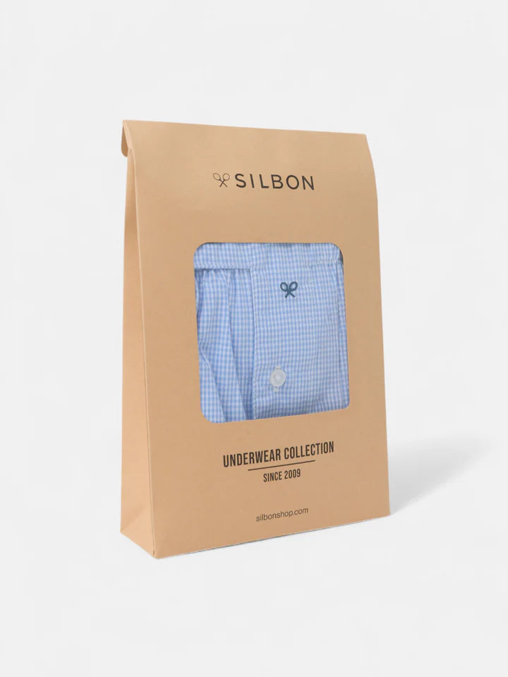 CALZONCILLO SILBON MINI CUADRO - CELESTE