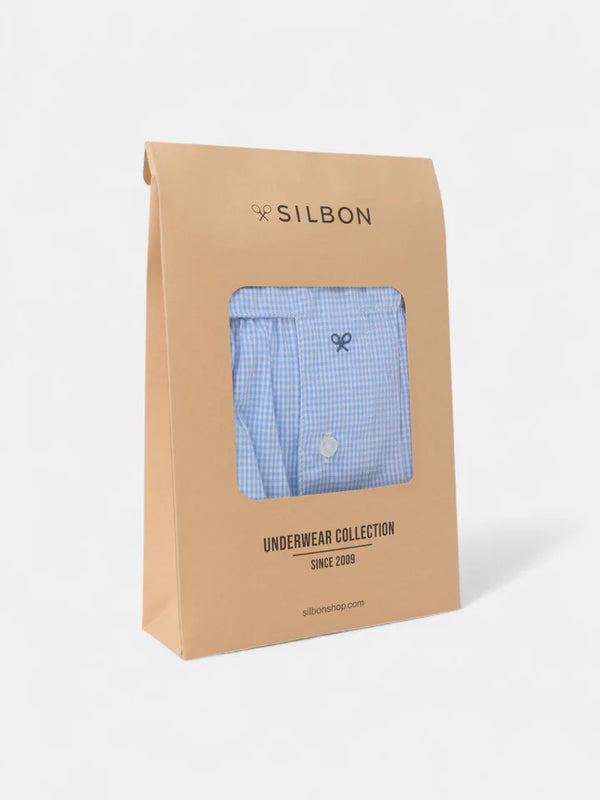 CALZONCILLO SILBON MINI CUADRO - CELESTE