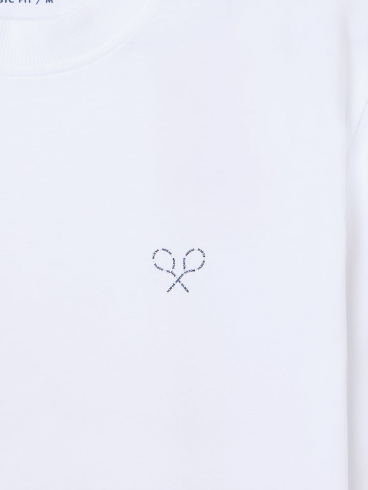 CAMISETA SILBON RAQUETAS LETTERING - BLANCO