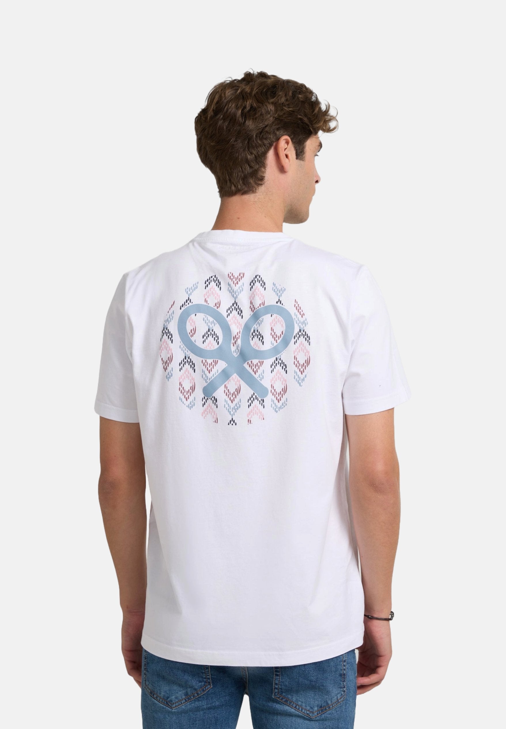 CAMISETA SILBON CIRCULO ETNICO - BLANCO