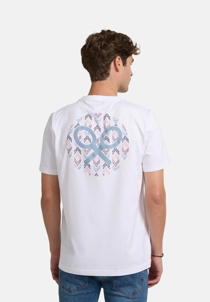 CAMISETA SILBON CIRCULO ETNICO - BLANCO