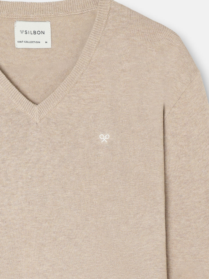 JERSEY SILBON PICO - BEIGE