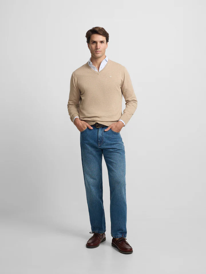 JERSEY SILBON PICO - BEIGE