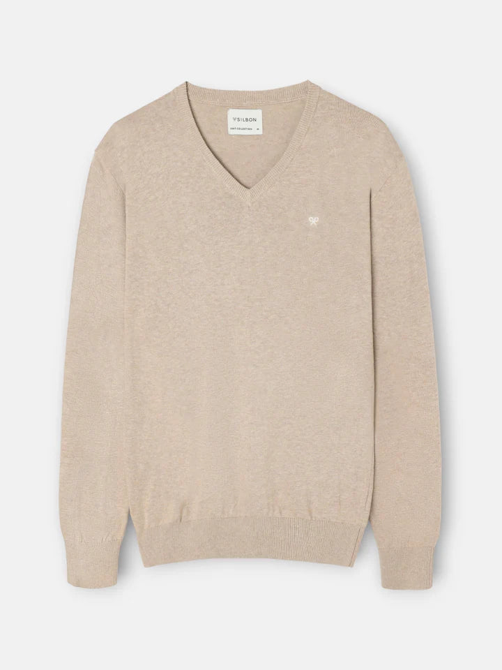 JERSEY SILBON PICO - BEIGE