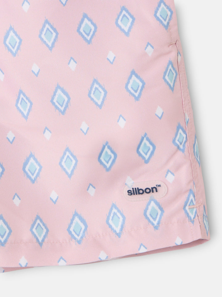 BAÑADOR SILBON ROMBOS SB - CORAL